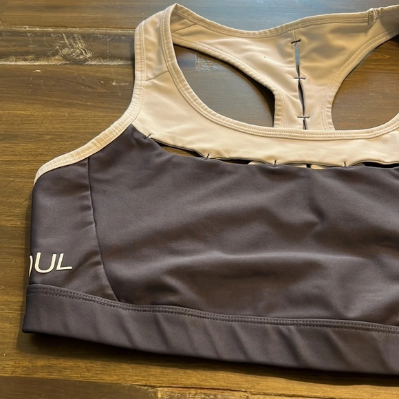 Soul Tack It Back Gray White Sports Bra Athletic Soul Cycle Plus Size XXL - Picture 3 of 7